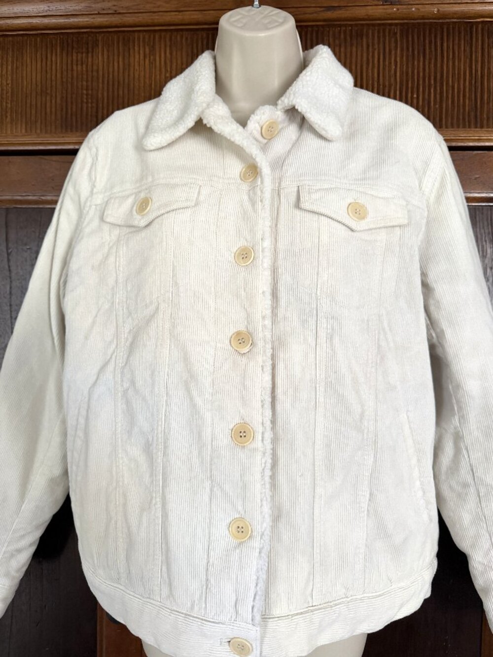 Cream Corduroy Jacket by Jones New York Sport